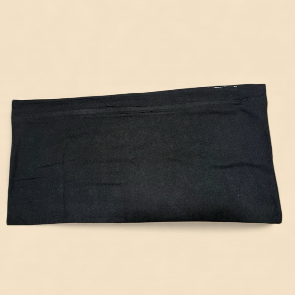 Wool Floral Embroidered Lumbar Pillow Cover With Solid Black Reverse - Picture 3 of 7